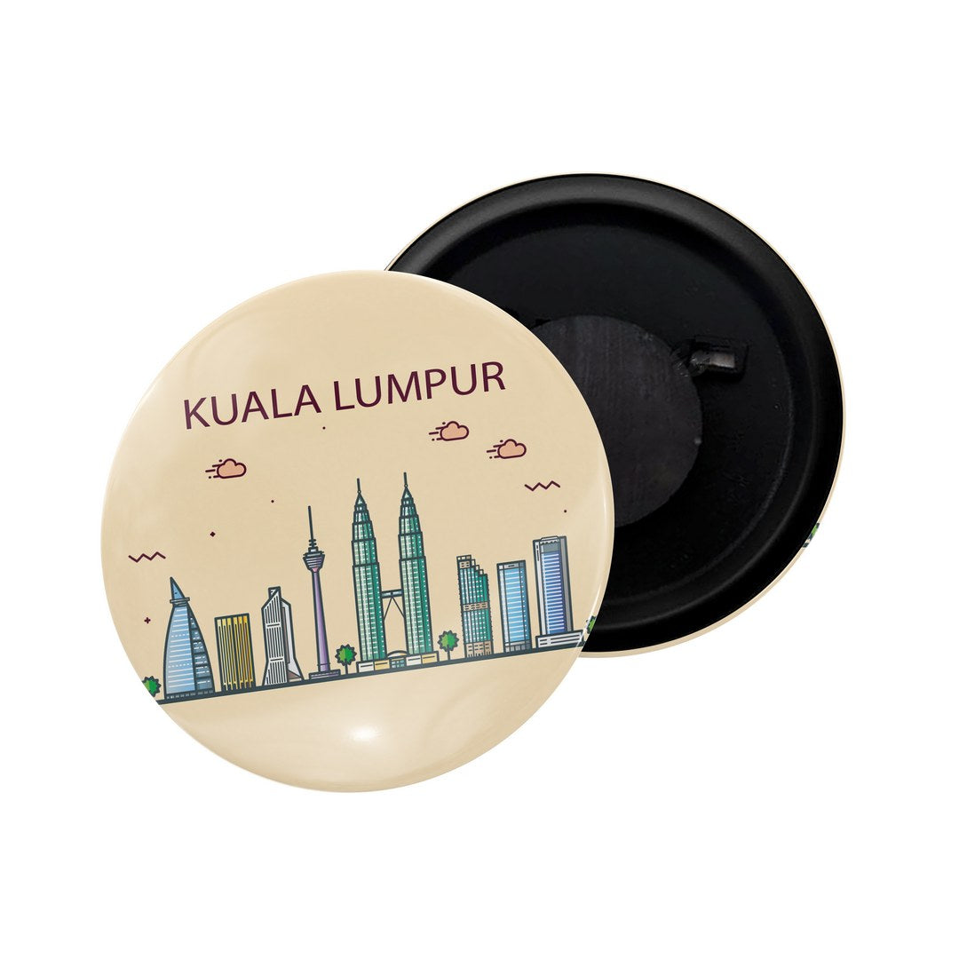 dhcrafts Fridge Magnet Brown Color Kualaumpur Glossy Finish Design Pack of 1